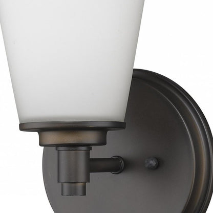 Bronze Wall Light with Frosted Glass Shade
