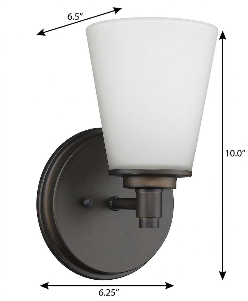Bronze Wall Light with Frosted Glass Shade