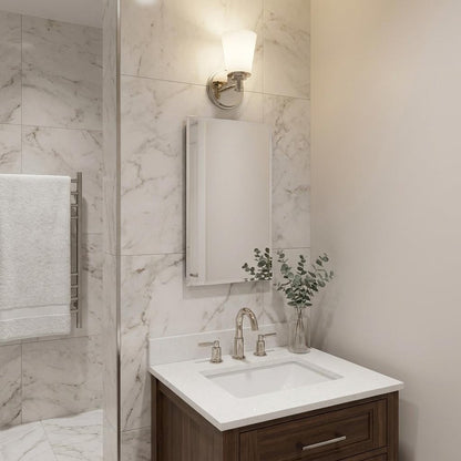 Silver Wall Light with Frosted Glass Shade