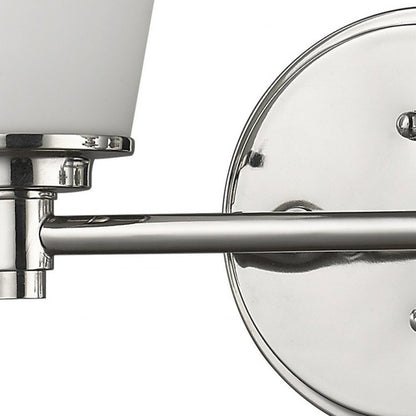10" Silver And White Metal and Glass Vanity Flush Mounted Sconce