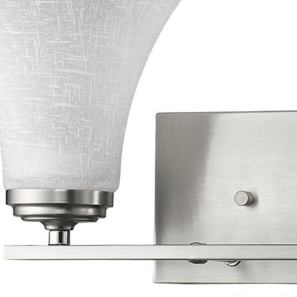 8" Silver And White Metal and Glass Vanity Flush Mounted Sconce