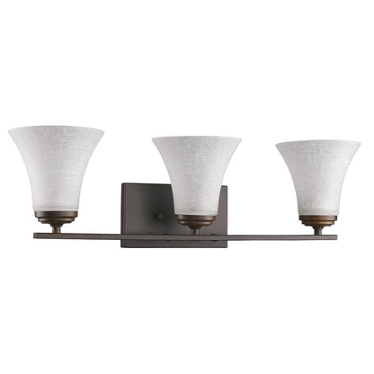 8" Bronze And White Metal and Glass Vanity Flush Mounted Sconce