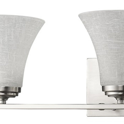 26" Silver And White Metal and Glass Three Lights Flush Mounted Sconce