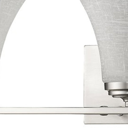 26" Silver And White Metal and Glass Three Lights Flush Mounted Sconce