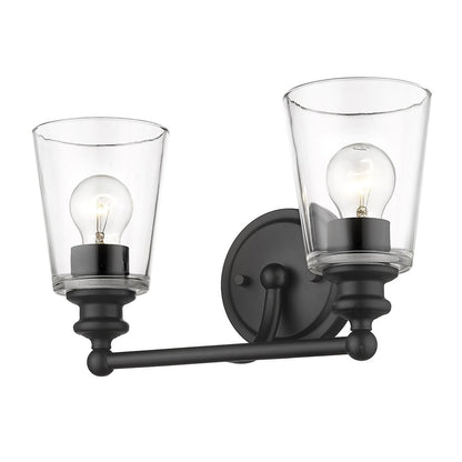 8" Black And Clear Metal Vanity Flush Mounted Sconce