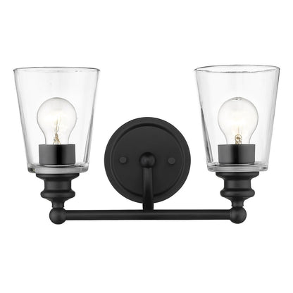 8" Black And Clear Metal Vanity Flush Mounted Sconce