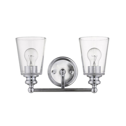 8" Silver And Clear Metal Vanity Flush Mounted Sconce