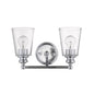 8" Silver And Clear Metal Vanity Flush Mounted Sconce