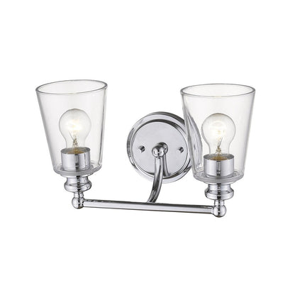 8" Silver And Clear Metal Vanity Flush Mounted Sconce