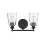 8" Black And Clear Metal Vanity Flush Mounted Sconce