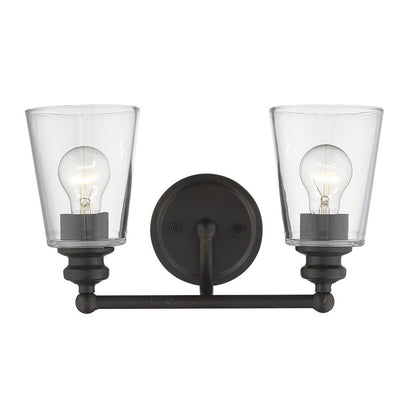 8" Black And Clear Metal Vanity Flush Mounted Sconce