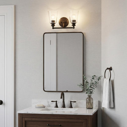 8" Black And Clear Metal Vanity Flush Mounted Sconce