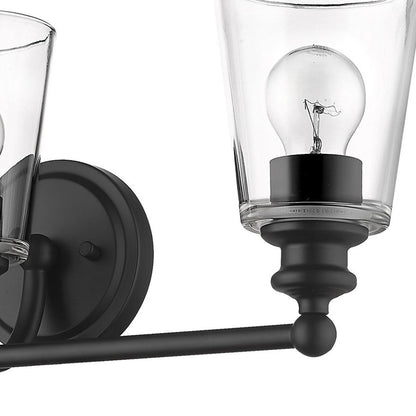 8" Black And Clear Metal Vanity Flush Mounted Sconce
