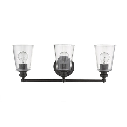 8" Clear And Antiqued Bronze Metal Vanity Flush Mounted Sconce