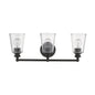 8" Clear And Antiqued Bronze Metal Vanity Flush Mounted Sconce