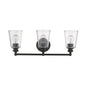 Three Light Antique Bronze Glass Shade Wall Sconce