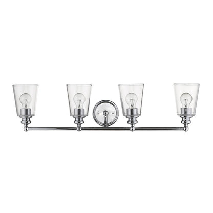 8" Silver And Clear Metal and Glass Vanity Flush Mounted Sconce