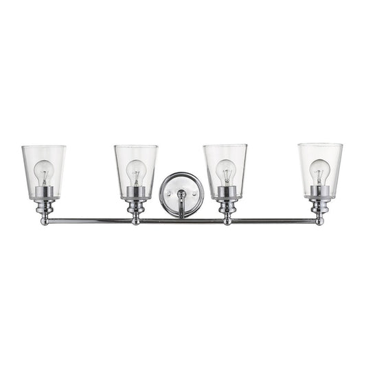 8" Silver And Clear Metal and Glass Vanity Flush Mounted Sconce