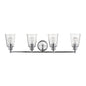 8" Silver And Clear Metal and Glass Vanity Flush Mounted Sconce