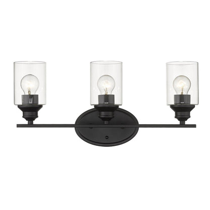 10" Black And Clear Metal and Glass Vanity Flush Mounted Sconce