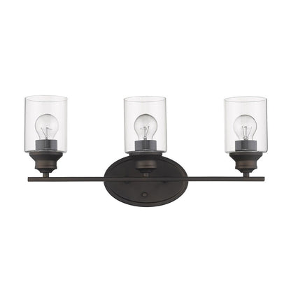 10" Clear And Bronze Metal and Glass Vanity Flush Mounted Sconce