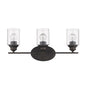 10" Clear And Bronze Metal and Glass Vanity Flush Mounted Sconce