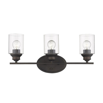 10" Clear And Bronze Metal and Glass Vanity Flush Mounted Sconce