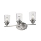 10" Clear And Silver Metal and Glass Vanity Flush Mounted Sconce