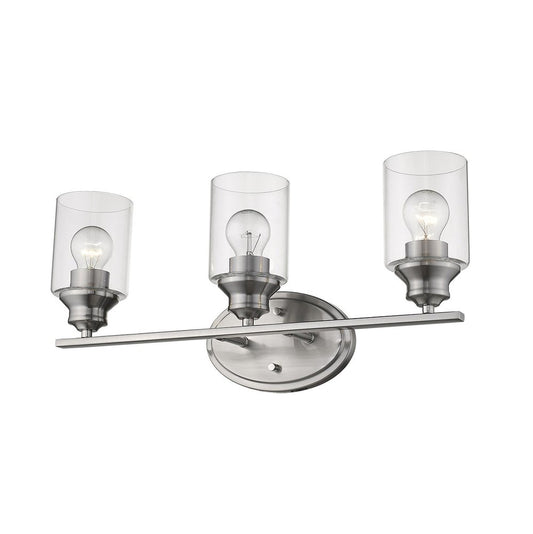 10" Clear And Silver Metal and Glass Vanity Flush Mounted Sconce