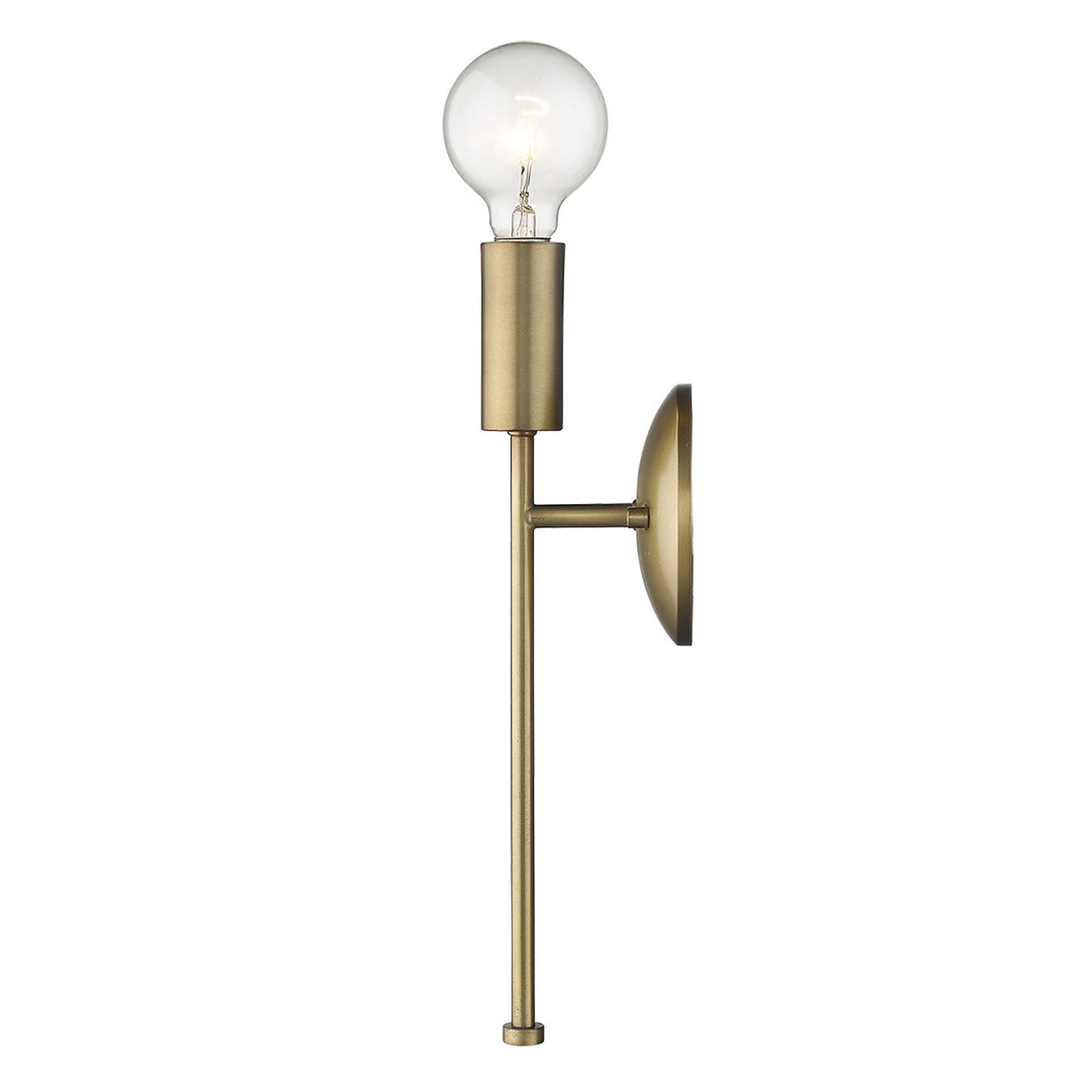 Dull Gold Narrow Bulb Wall Light