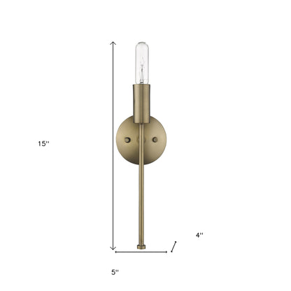 Dull Gold Narrow Bulb Wall Light