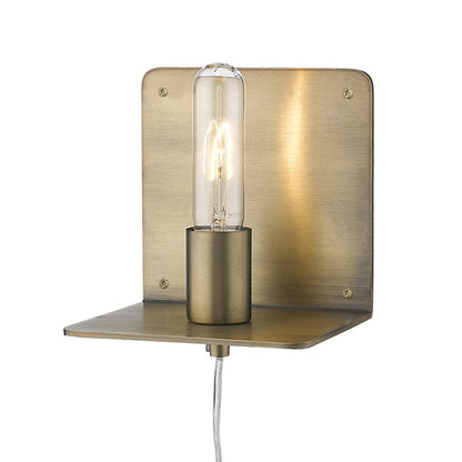 Petite Dull Gold Shelf Wall Light