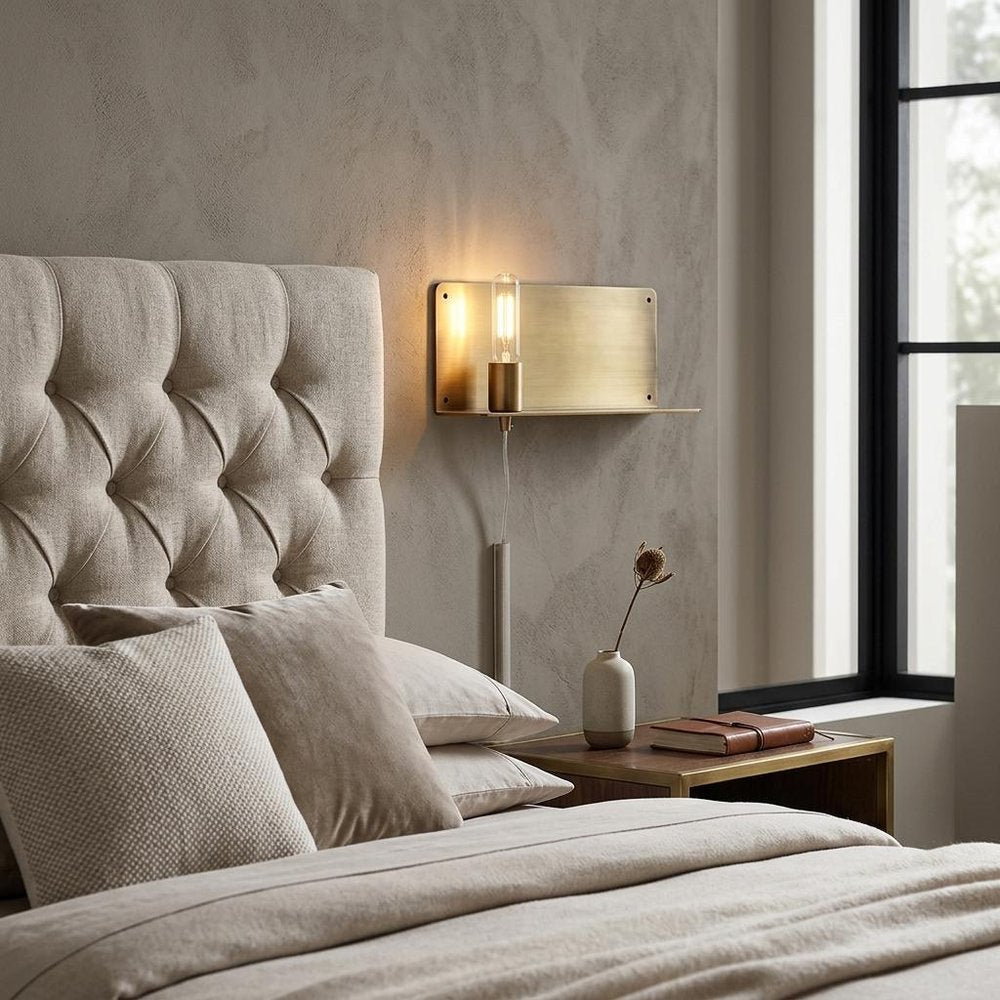 XL Dull Gold Shelf Wall Light