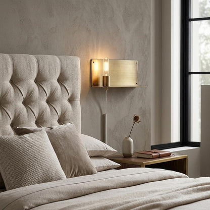 XL Dull Gold Shelf Wall Light
