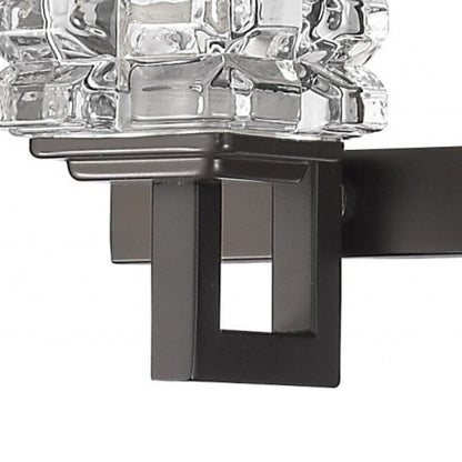 6" Black And Clear Metal Vanity Flush Mounted Sconce