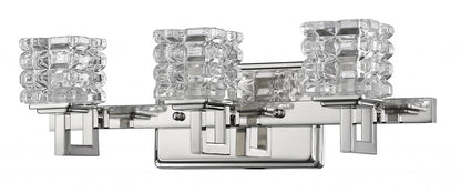 6" Silver And Clear Metal Vanity Flush Mounted Sconce