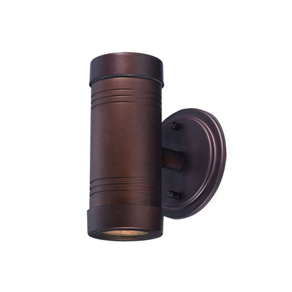 Two Light Bronze Cylinder Wall Light