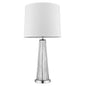 29" Clear Glass Buffet Lamp With Off White Empire Shade