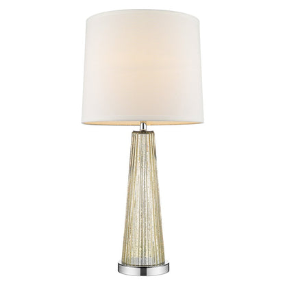 29" Champagne Glass Buffet Lamp With Off White Empire Shade