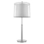 31" Silver Metal Table Lamp With White Empire Shade