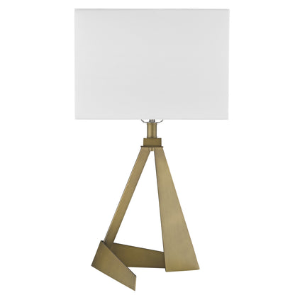 25" Brass Metal Novelty Table Lamp With White Shade