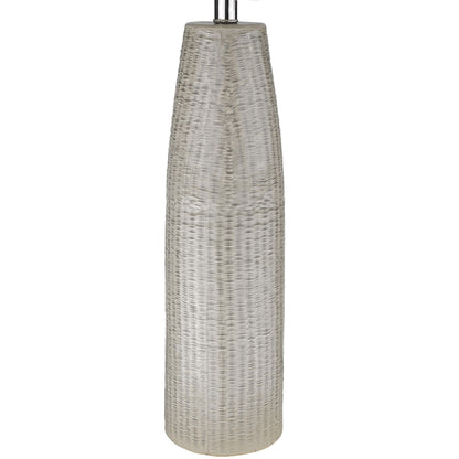 33" Light Gray Ceramic Table Lamp With White Drum Shade