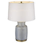 27" Gray Ceramic Table Lamp With White Empire Shade