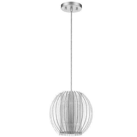Acrylic and Steel Shade Hanging Globe Light
