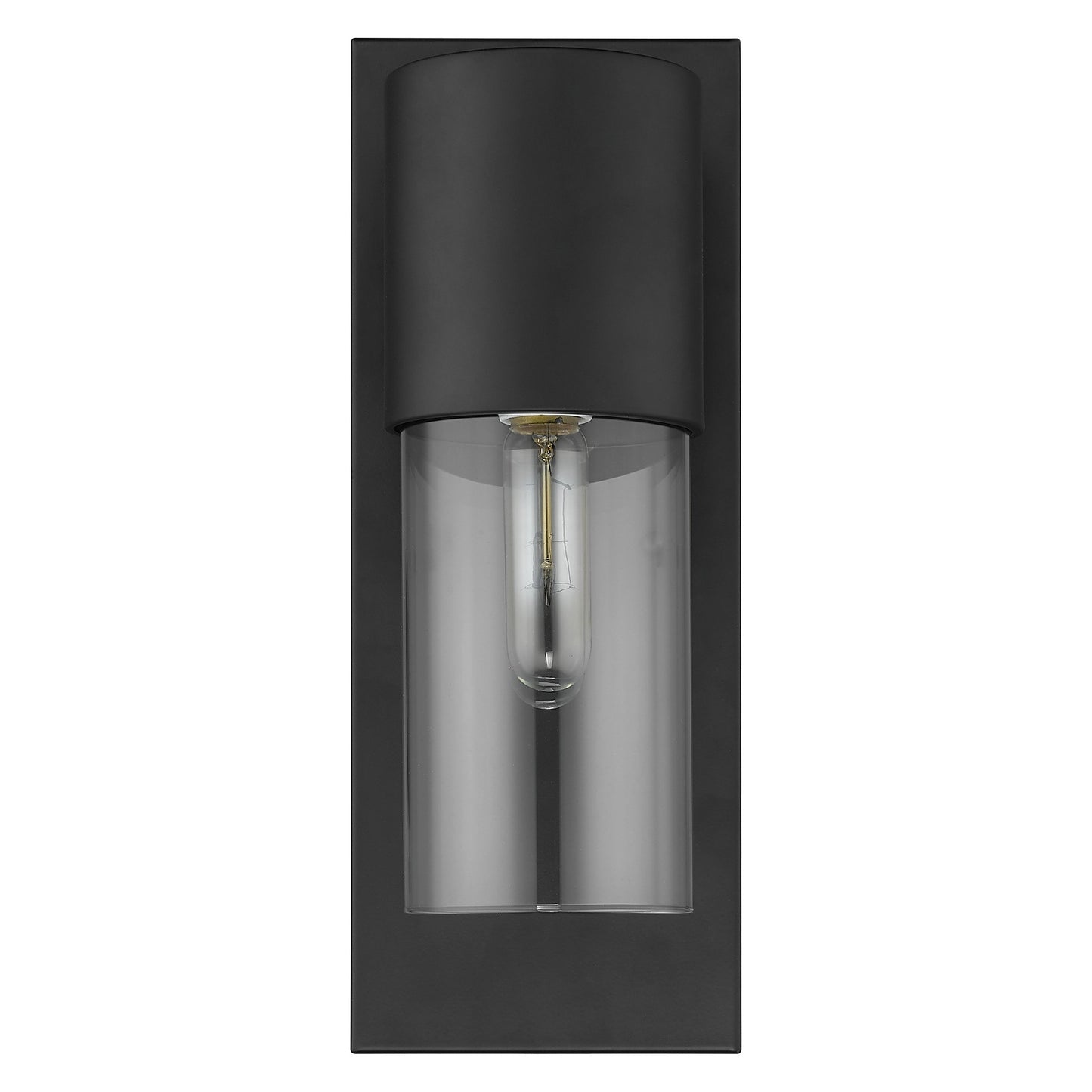 Contemporary Matte Black and Glass Wall Light