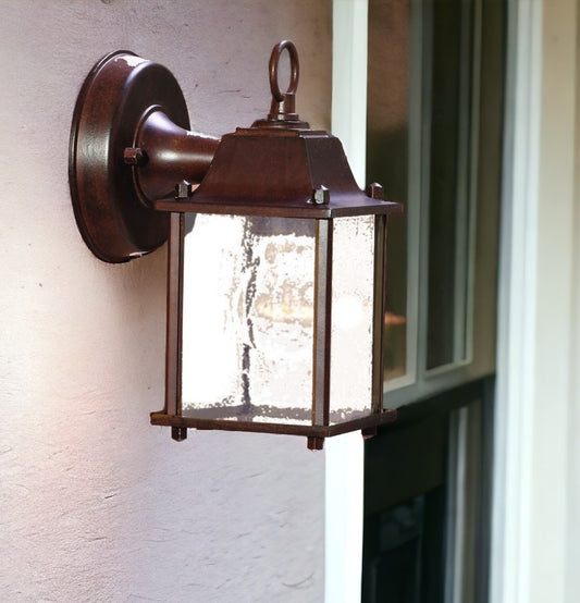 Dark Brown Hanging Waterfall Glass Lantern Wall Light