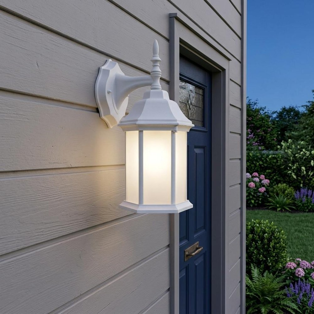 White Frosted Glass Swing Arm Wall Light