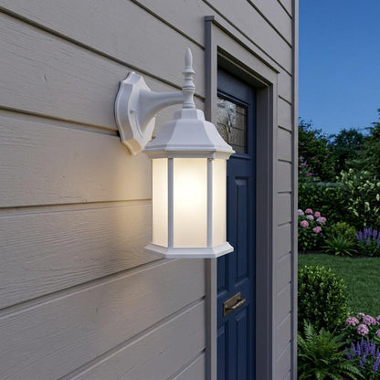 White Frosted Glass Swing Arm Wall Light