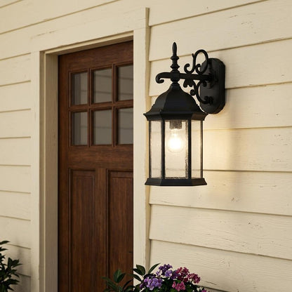 Petite Matte Black Domed Hanging Lantern Wall Light