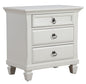 28" White Wood Three Drawer Nightstand